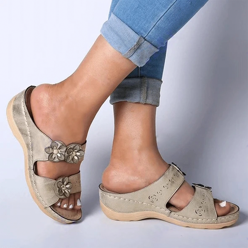 Paris Design Open Toe Fancy Flower Women Sandals