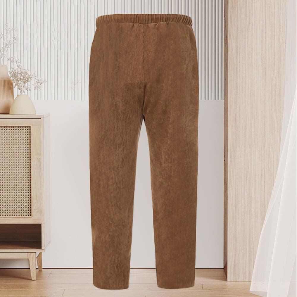 Autumn and winter new men's corduroy loose casual straight cropped pants