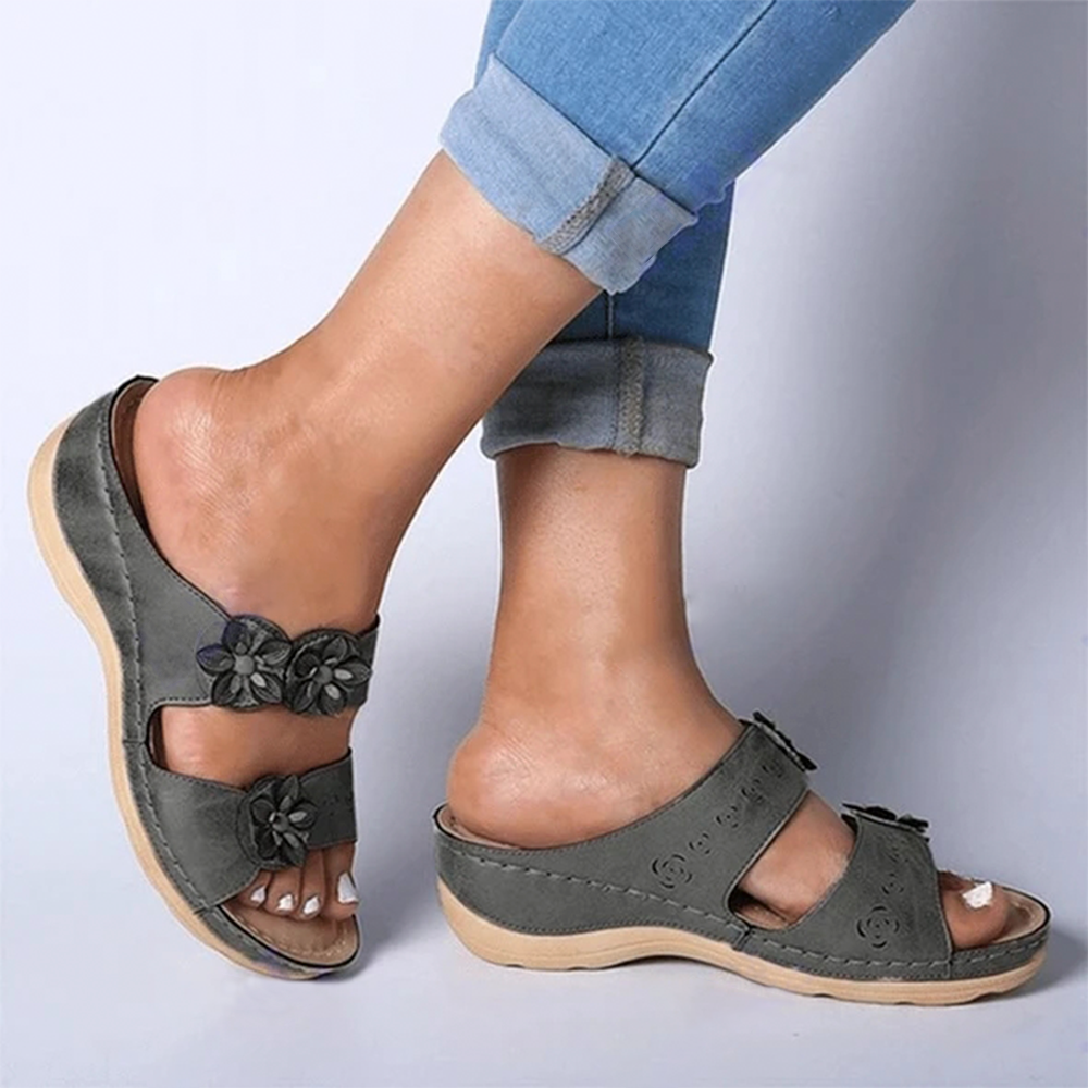 Paris Design Open Toe Fancy Flower Women Sandals