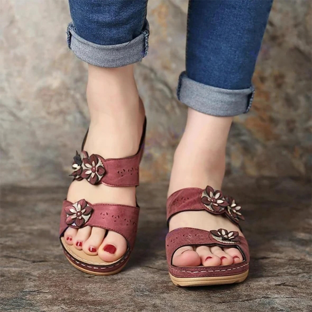 Paris Design Open Toe Fancy Flower Women Sandals