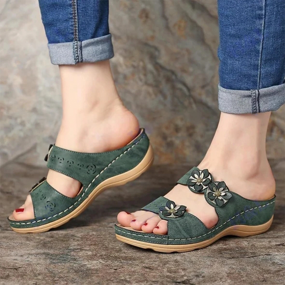 Paris Design Open Toe Fancy Flower Women Sandals