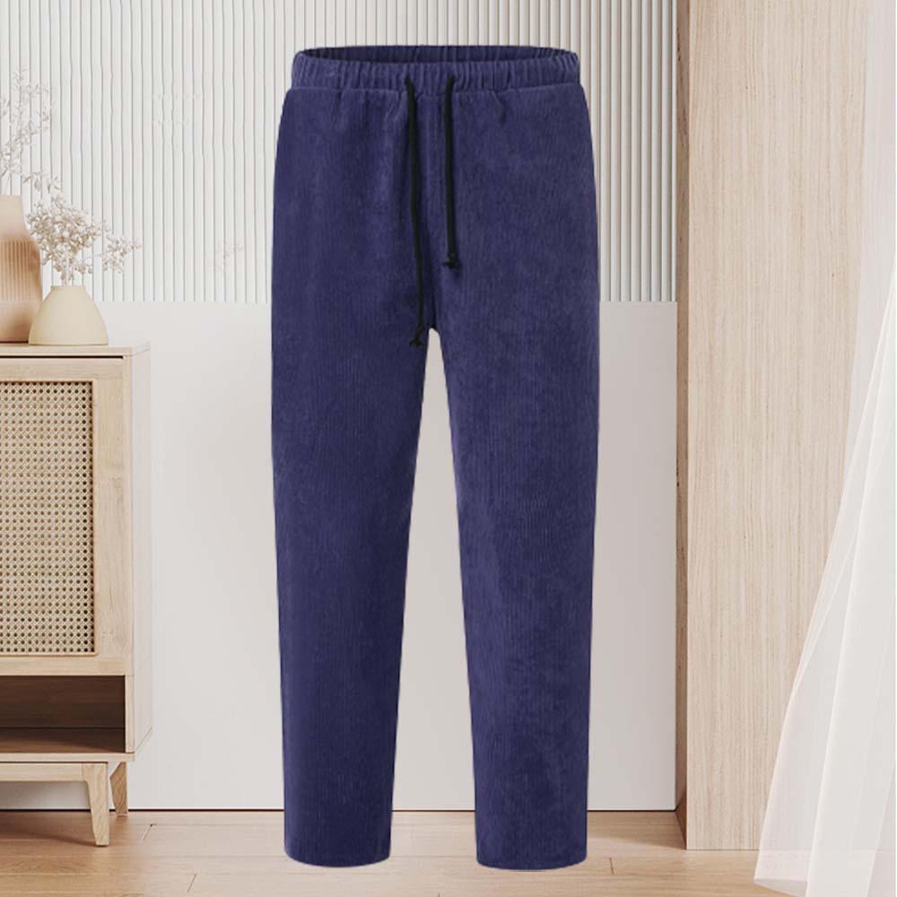 Autumn and winter new men's corduroy loose casual straight cropped pants