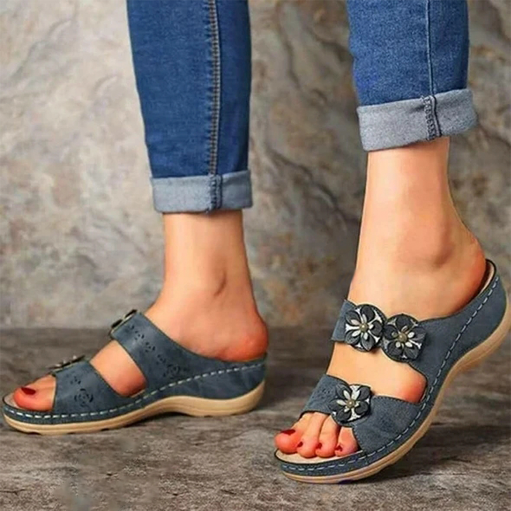 Paris Design Open Toe Fancy Flower Women Sandals