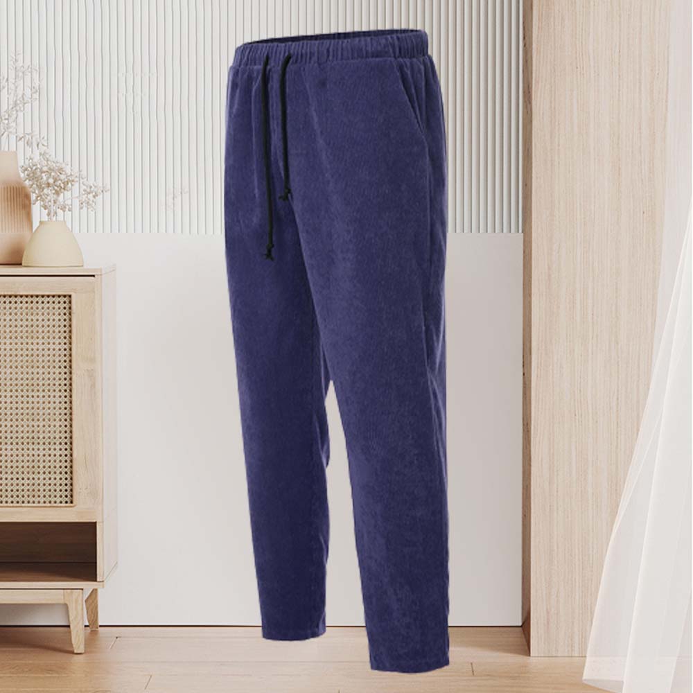 Autumn and winter new men's corduroy loose casual straight cropped pants