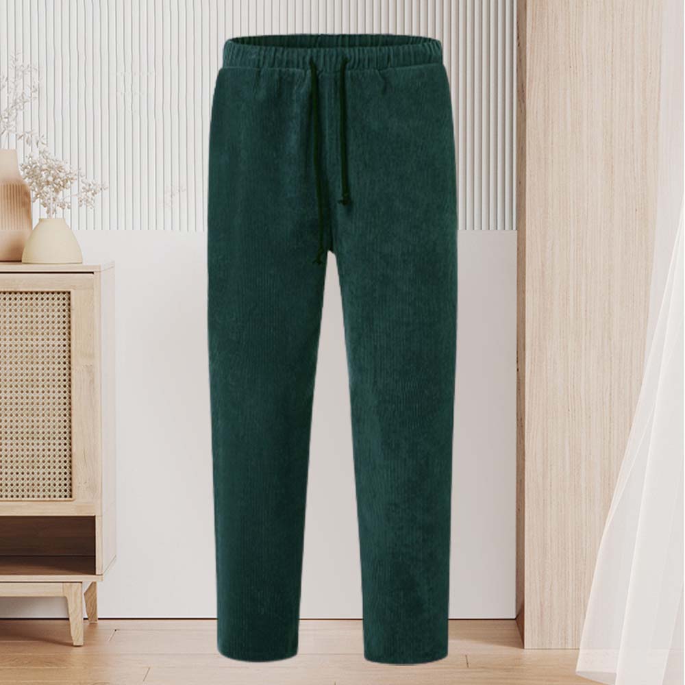 Autumn and winter new men's corduroy loose casual straight cropped pants