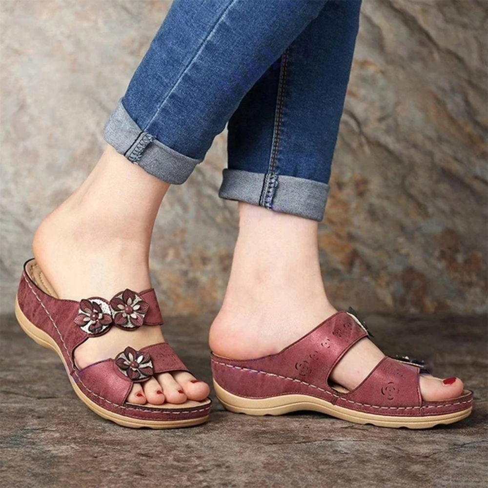 Paris Design Open Toe Fancy Flower Women Sandals