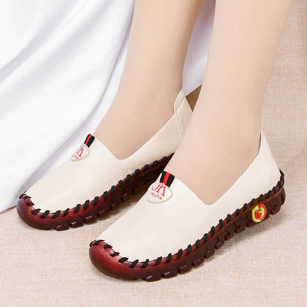 2022 Wide Fit Leather Flats Slip Ons Loafers Shoes