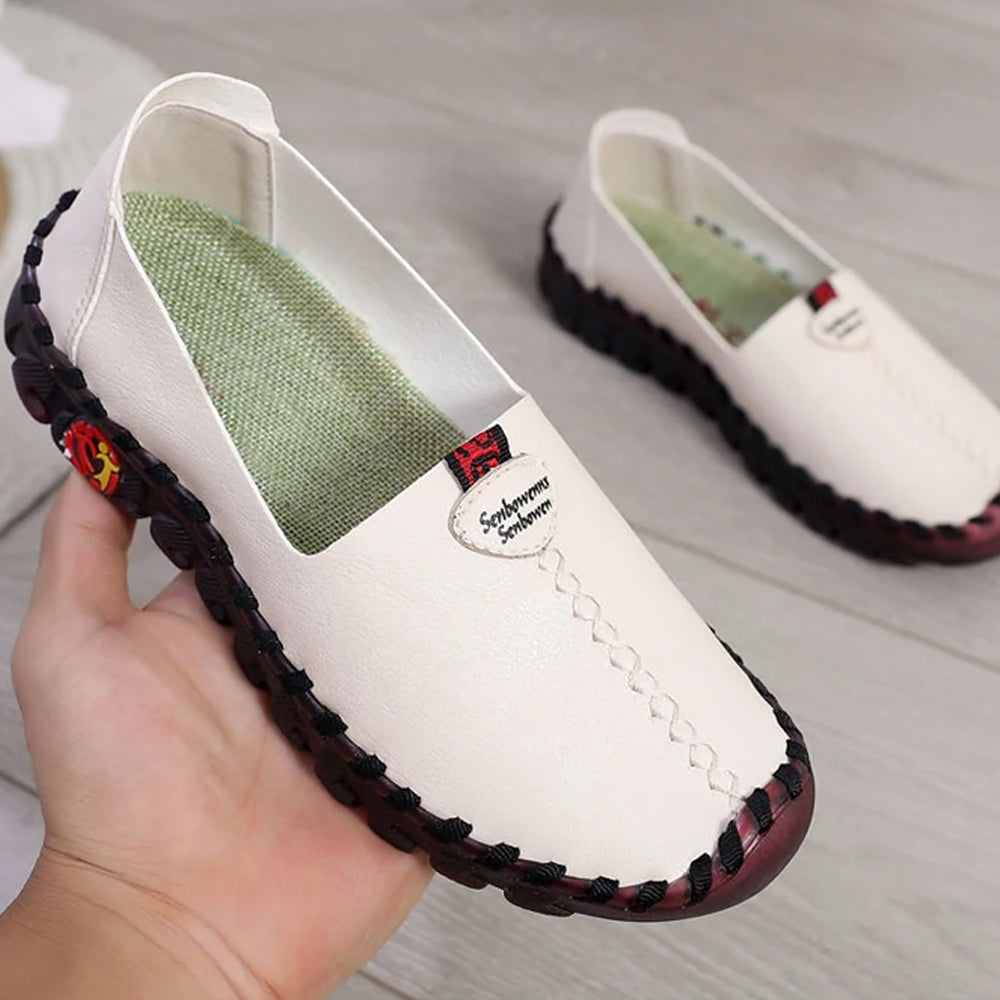 2022 Wide Fit Leather Flats Slip Ons Loafers Shoes