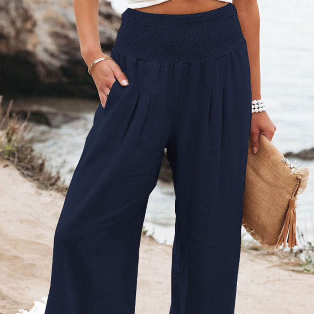 Summer new women's cotton and linen casual loose wide-leg pants