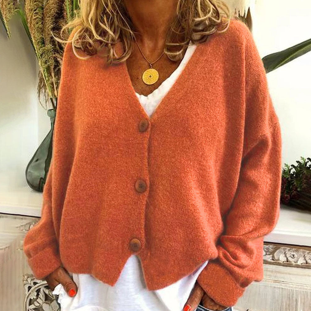 Autumn and winter women's casual loose knitted sweater cardigan
