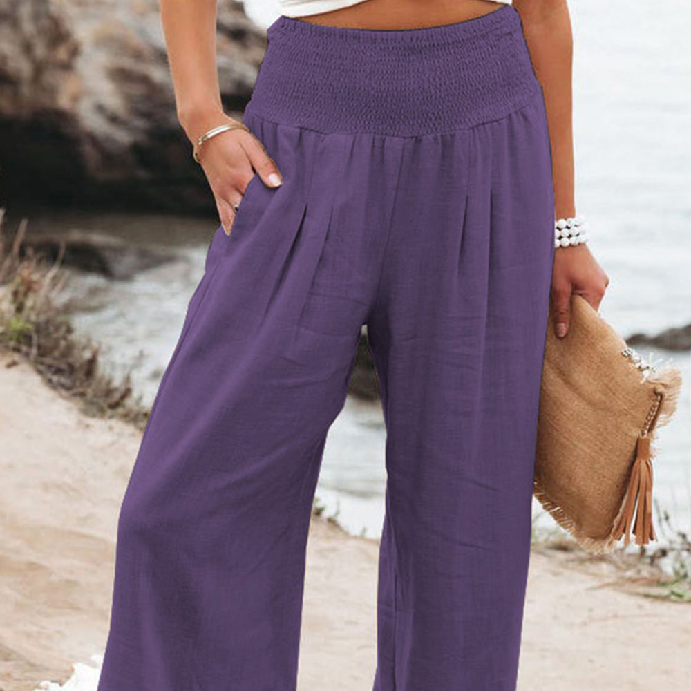 Summer new women's cotton and linen casual loose wide-leg pants