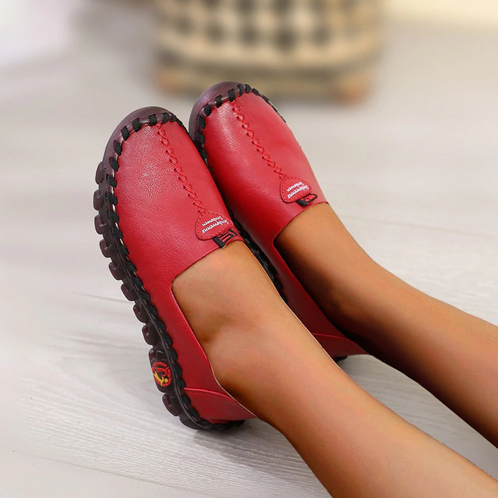 2022 Wide Fit Leather Flats Slip Ons Loafers Shoes