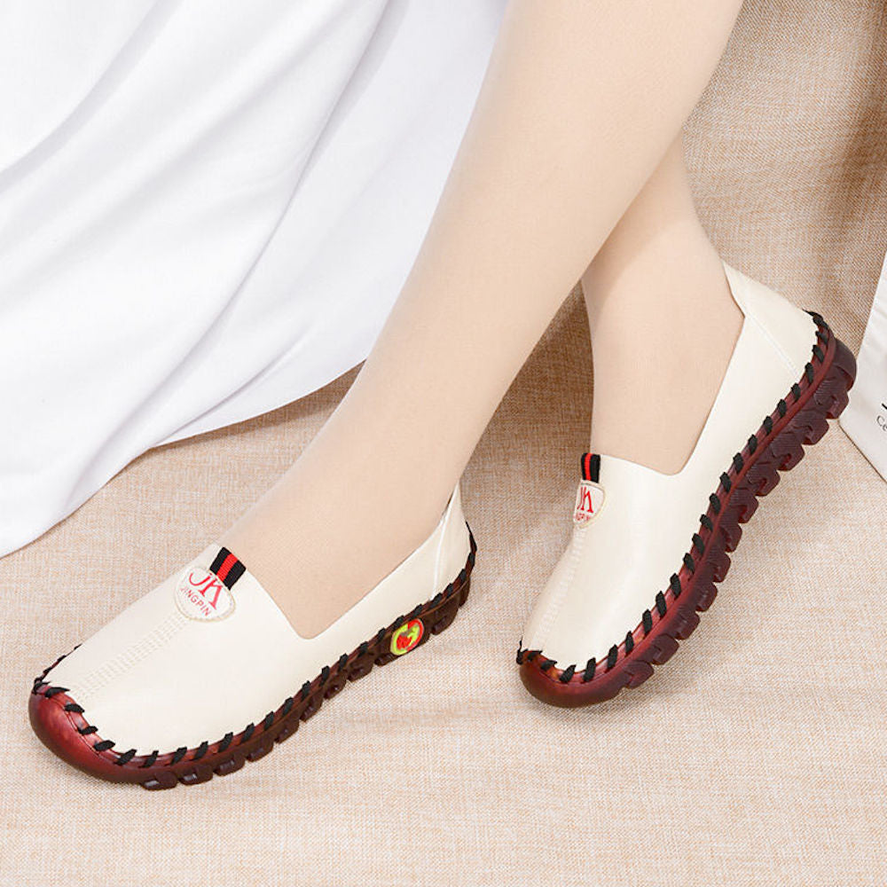 2022 Wide Fit Leather Flats Slip Ons Loafers Shoes